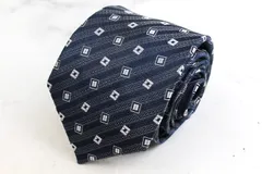 タカキュー ブランド ネクタイ ストライプ柄 小紋柄 スクエア柄 シルク PO メンズ ネイビー TAKA Q 【中古】