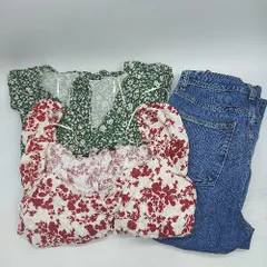 ◇ Θ 《 ZARA ザラ まとめ売り３点セット　ブラウス　ワンピース　デニム ワンピース レディース 》 E  【1409240017783】