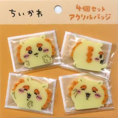 【中古】バッジ・ビンズ ピースなシーサー 4個セットアクリルバッジ 「ちいかわ なんか小さくてかわいいやつ」