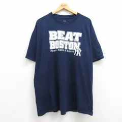 XL/古着 リー Lee 半袖 ビンテージ Tシャツ メンズ 00s MLB ニューヨークヤンキース ボストンレッドソックス 大きいサイズ コットン クルー