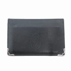 カルティエ Cartier カードケース 定期入れ パスケース レザー ロゴ 黒 ブラック /FT ☆AA★のサムネイル