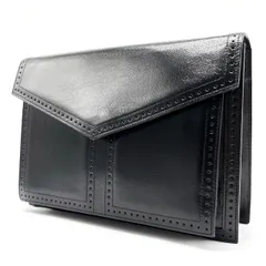 ✨良品✨ YVES SAINT LAURENT イヴサンローラン セカンドバッグ クラッチバッグ ハンドバッグ 小物入れ  ロゴ型押し 総柄 カーフレザー ユニセックス レディース メンズ ブラック 黒色