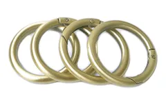 【特価】丸型 カラビナ 6個セット キーホルダー パーツ キーリング ニッケル DIY材料 手作り 手芸用品 (内径32mm アンティークゴールド)