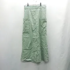 ◇ ⊂ Boujeloud ブージュールド 後ろウエストゴム ロング丈 セミタイト スカート サイズ38 グリーン系 レディース E  【1502030001136】