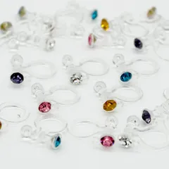 ラインストーン付き 5色 カン付き ミックスカラー 樹脂 アレルギー対応 パーツ