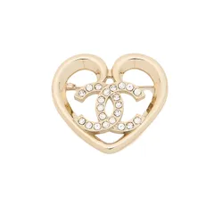 CHANEL シャネル ココマーク ラインストーン L22K ブローチ GP（ゴールドメッキ） ゴールド ブローチ レディースブローチ ハイブランド【中古】【送料無料】