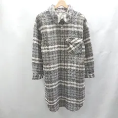 ◇ ⊇ MURUA ムルーア チェック柄 長袖 コート サイズF グレー キャメル ホワイト レディース E  【1503060025697】