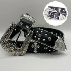 ストリート ベルト ラインストーン シルバー 男女兼用 韓国系 Y2K　大人気