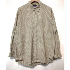 RALPH LAUREN　チェックシャツ　長袖　シャツ　トップス　ボタンダウン　ワンポイント　ブランドロゴ　スモールポニー　刺しゅう　オーバーサイズ　古着