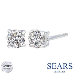 [シアーズ] ピアス メンズ レディース ユニセックス ホワイト キュービックジルコニア 3mm シルバー925 シルバーピアス Sears