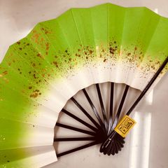 新品★ 舞扇子 京扇子 日本舞踊 踊り用  若草色 小石