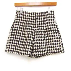 グレイル 千鳥柄ハイウエストショートパンツ ボトムス レディース Sサイズ ブラウン系×ホワイト系 GRAIL 【中古】