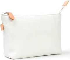 化粧ポーチ レディース 本革 シンプル コンパクト 高級 ミニポーチ 日本製 ホワイト( White)