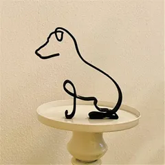 【新品】 WOWTAC 置物 インテリア おしゃれ 雑貨 韓国 DOG ARTワイヤーアート かわいい犬 イヌ 抽象 オブジェ アイアン モダン (ジャック・ラッセル)