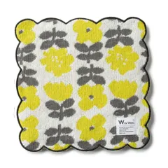 ☆ フラワーパレードイエロー ☆ ワールドパーティー W by Wpc. ハンカチ スカラップ wpc ハンドタオル ミニタオルハンカチ 24cm タオルハンカチ ハンカチタオル ハンカチ タオル レディース おしゃれ 北欧 かわいい テキスタイル ふわふわ