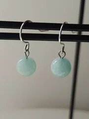 NO189 天然石アマゾナイト翡翠ピアス