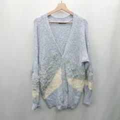 ◇ ⊇ w closet ダブルクローゼット 総柄 長袖 カーディガン サイズF ブルー系 レディース E  【1412260044547】