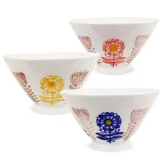 3個セット直径 11cm 高さ 茶碗 6.5cm 勲山窯 北欧の花 波佐見焼 J-kitchens 日本製