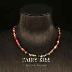 ネックレス 精巧 気品 幾何 高級感 ラウンド石 ビーズ トルマリン メノウ 中世風 アクセサリーYUA289