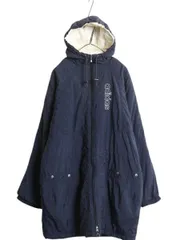 【お得なクーポン配布中!】 90s アディダス ナイロン パーカー ベンチ コート メンズ L オールド ジャケット ジャンパー ウォームアップ 中綿 キルティング 3ライン 紺