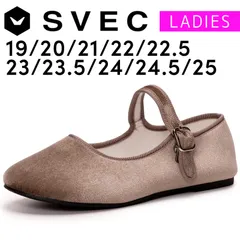 【新品】 バレエシューズ レディース SVEC シュベック ベージュベロア 白 ヒールなし パンプス ローヒール 靴 シューズ 19 20 21 22 22.5 23 23.5 24 24.5 25 IPT246-1-CPM2