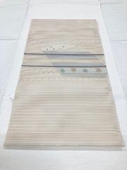 D5 美品 夏物 絽綴 流水模様 金銀糸 太鼓 正絹 薄物 絽 紗 名古屋帯