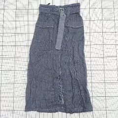 ◇ Θ コムサイズム カジュアル系 ロング丈 タイト スカート サイズ7 ネイビー系 レディース E  【1508200023502】