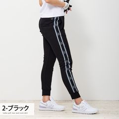 Women's Golf Pants, GS GOLF Sweat Jersey, Ribbed Logo Line Design, Slim Skinny Fit, Stylish, Autumn/Winter/Spring/Summer, Cute, Korean Style, bt130 2-Black