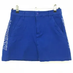 ジャックバニー ストレッチスカート ブルー×白 サイドロゴ 内側インナーパンツ レディース 1(M) ゴルフウェア Jack Bunny