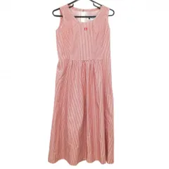 【超美品】ピッコーネ ノースリーブワンピース レッド×白 ストライプ 裏地付 レディース 38(M) ゴルフウェア PICONE