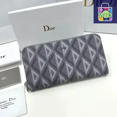 【今日特価】Dior ディオール ロングジッパー財布 頭層牛皮製、表側ロゴ添え、ダブル区画で収納力充実