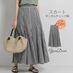 スカート ロング丈 フレア ギンガムチェック柄 ボトムス レディース カジュアル 上品 ロングシーズン 大人 ボトムス カジュアル おしゃれ 体型カバー