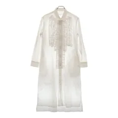 TAO COMME des GARCONS (タオコムデギャルソン) 23AW フリル装飾 長袖シャツワンピース ホワイト レディース TL-O001