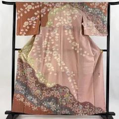 琥珀翡翠✾ｍ2090＊正絹 辻が花 手縫い仕立て 訪問着 袷着物、訪問着、長春色、辻ヶ花、正絹P379 最高級正絹訪問着