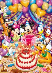 テンヨー(Tenyo) 【日本製】 108ピース ホログラムピース ジグソーパズル ディズニー ハッピーバースデイ! (18.2x25.7cm) D-108-961 のり付き ヘラ付き サービスカード付き