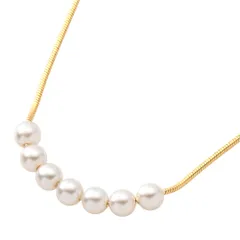 【ゴールド×ワンサイズ】[Cream dot. クリームドット公式] ネックレス レディース  ロング 金属アレルギー ニッケルフリー スネークチェーン パール 大人 