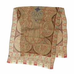 エトロ ETRO シルク ペイズリー柄 大判 ストール マフラー カットオフ フリンジ ショール ブラウン マルチカラー ur78