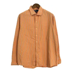 Polo by Ralph Lauren ポロ ラルフローレン 長袖シャツ ストライプ オレンジ (メンズ XL) 中古 古着 R3714