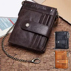 本革財布 RFID スキミング防止 二つ折り財布 盗難防止 チェーン付き コインケース メンズ レディース 柔らかい カード入れ 男性 女性 学生 小銭入れ コンパクト おしゃれ 人気 プレゼント カード収納 大容量 二つ折り レザー ウォレット 本革 財布