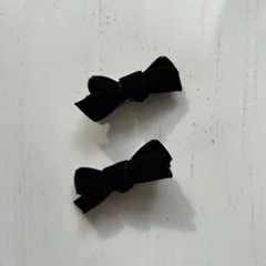 【ハンドメイド】ベルベットリボン　ブラック ミニ　2個入り