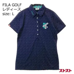 FILA GOLF フィラゴルフ 半袖ポロシャツ ドット柄 ネイビー系 L [240101047407] [240101047407]#
