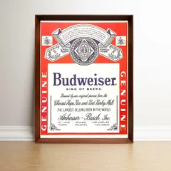 バドワイザーBudweiserバドガールポスターフレーム額入 (縦76.5cm) バドワイザーBudweiserバドガールポスターフレーム額付 (縦76.5cm)