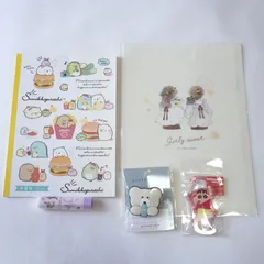 文具セット、モコモカ ラバークリップ、クレヨンしんちゃん ツインカラビナホルダー、ポケモン　スティックのり、英語　練習帳、クリアフォルダ
