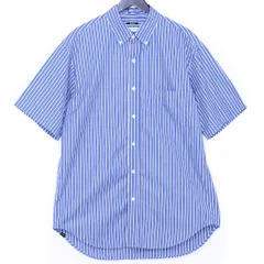DENHAM × THOMAS MASON STRIPE COTTON SHIRT SS Lサイズ ブルー 27201-1-42902