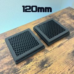 【お得2個セット】スタンド + 受け皿　各2個　黒 【シンプル】【120mm】 / 3Dプリンター受け皿 正方形