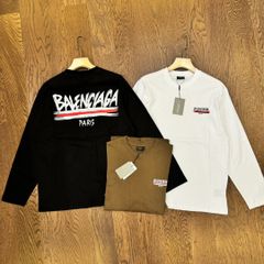 Balenciagaバレンシアガ24ss限定手描き落書きロゴアルファベットプリントカップルラウンドネック長袖Tシャツ