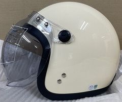 新品未使用　シールド付ジェットヘルメット　アイボリーブラウン