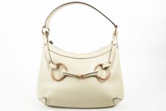 【美品】GUCCI グッチ ショルダーバッグ ホースビット ベージュ系 114890【ST43】