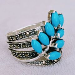 ＊NEW＊トルコ製 ハンドメイド ターコイズ&925Silverリング