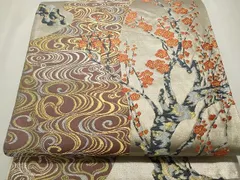 袋帯 唐織の上品な花模様 正絹 着物 RO-3751 正絹 季節の花々の唐織の袋帯 | きじばとや